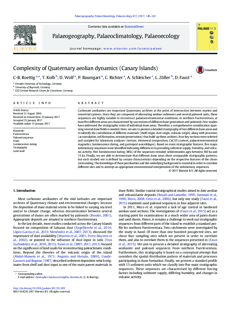 Complexity of Quaternary aeolian dynamics (Canary Islands)