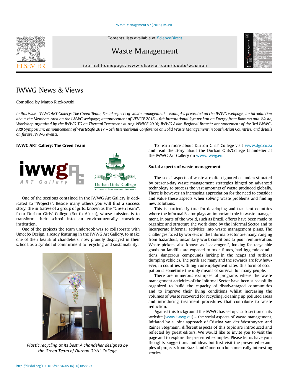 عکس صفحه اول مقاله: IWWG News & Views IWWG News & Views