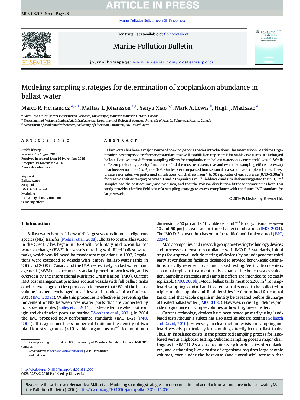 Modeling sampling strategies for determination of zooplankton abundance in ballast water