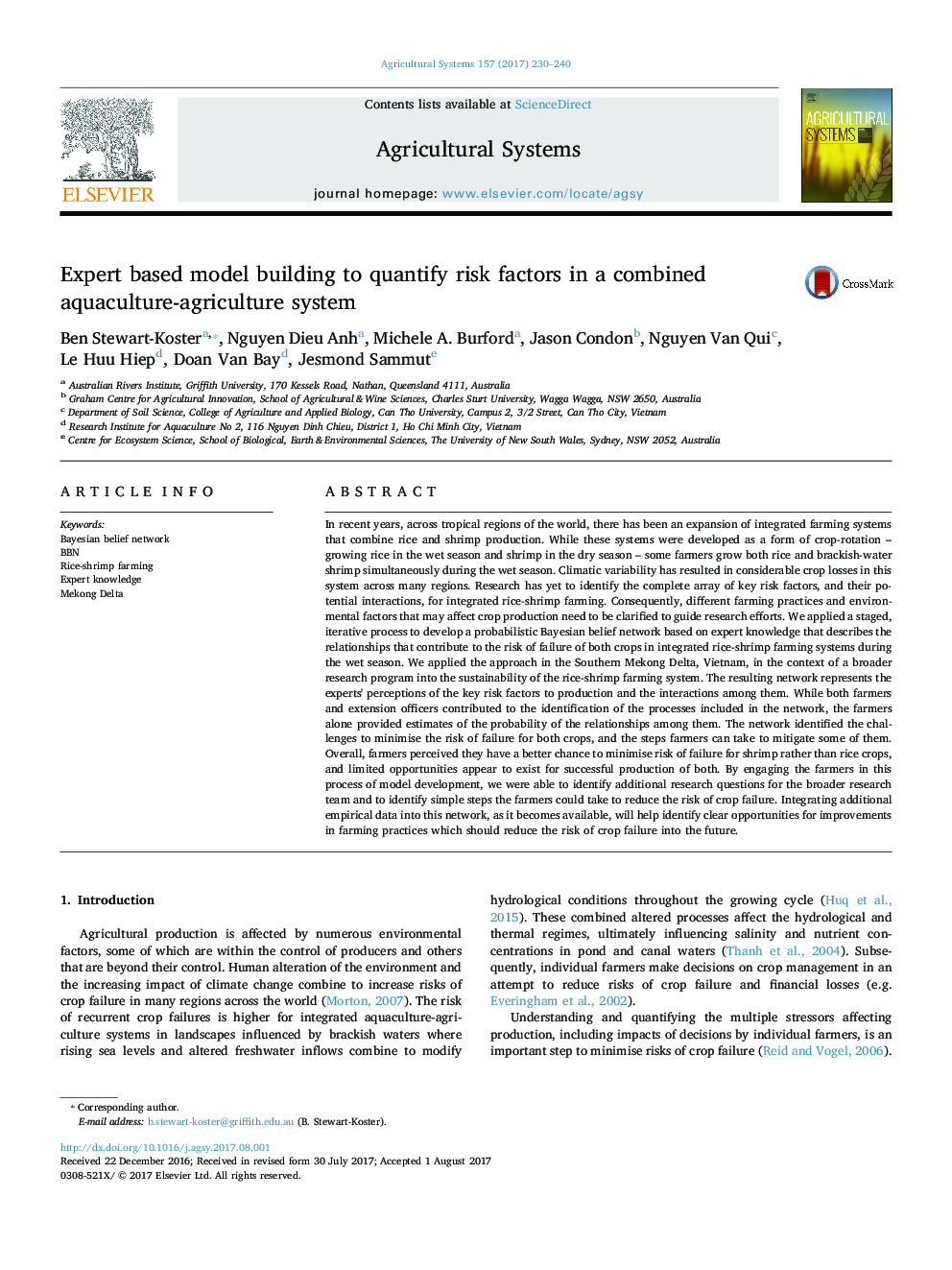 ساختار مدل کارشناس برای تعیین عوامل خطر در یک سیستم کشاورزی آبیاری کشاورزی 