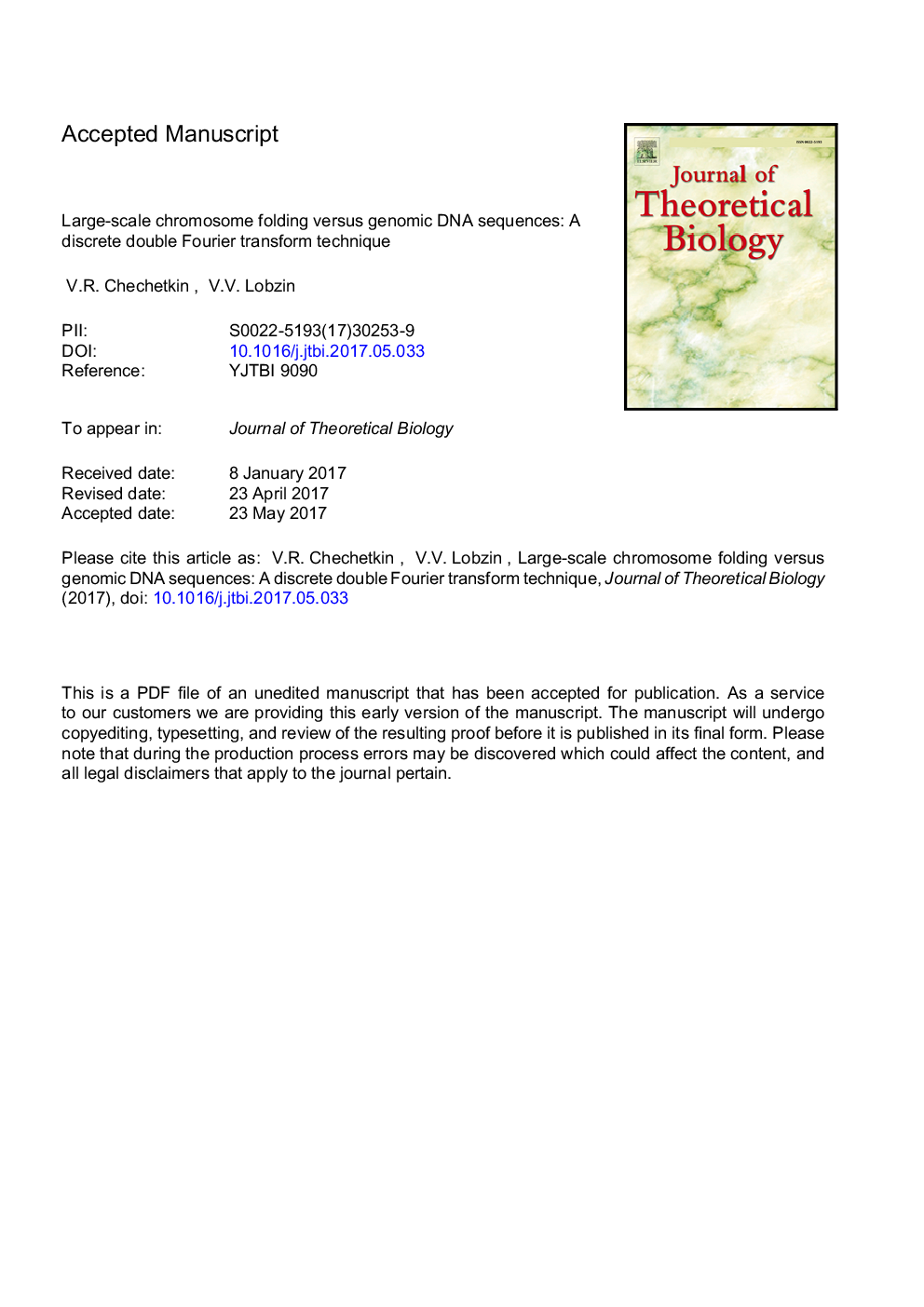 Large-scale chromosome folding versus genomic DNA sequences: A discrete double Fourier transform technique