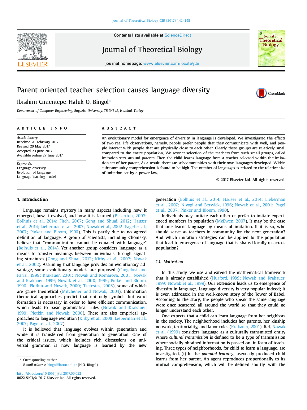 Parent oriented teacher selection causes language diversity