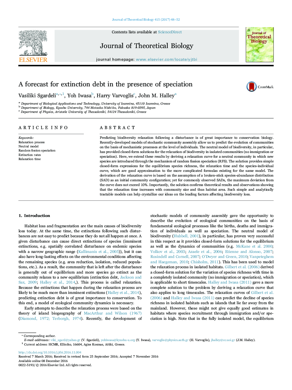 A forecast for extinction debt in the presence of speciation