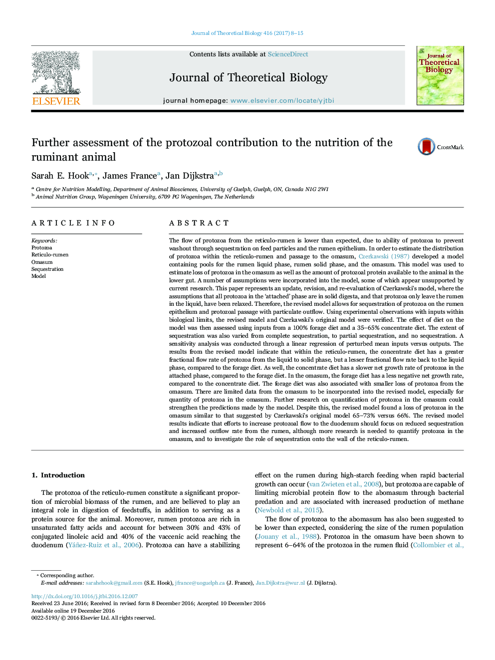 Further assessment of the protozoal contribution to the nutrition of the ruminant animal