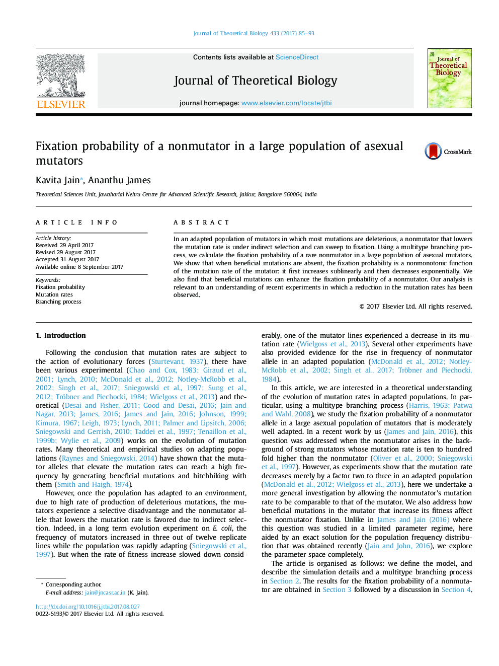 Fixation probability of a nonmutator in a large population of asexual mutators