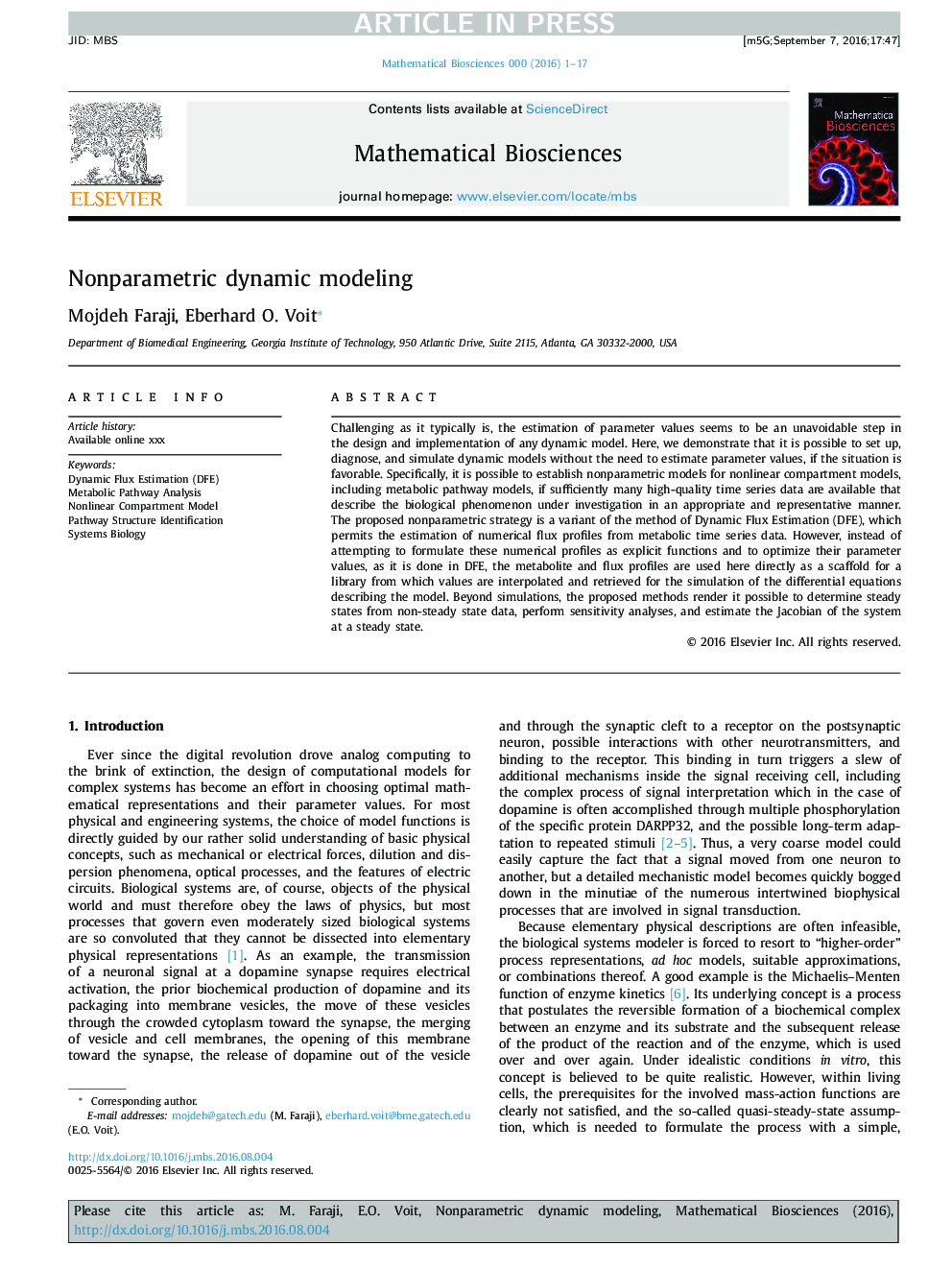 Nonparametric dynamic modeling