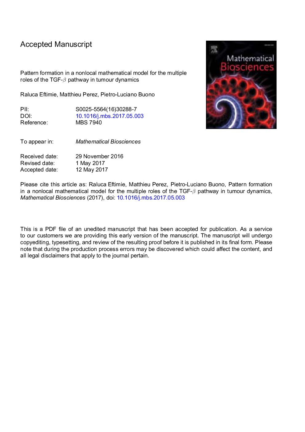 Pattern formation in a nonlocal mathematical model for the multiple roles of the TGF-Î² pathway in tumour dynamics