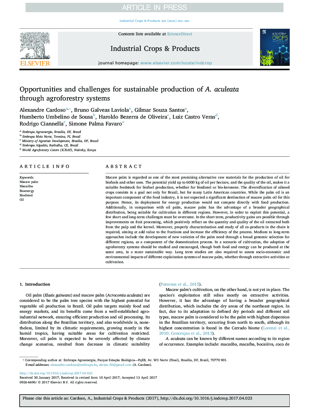 Opportunities and challenges for sustainable production of A. aculeata through agroforestry systems