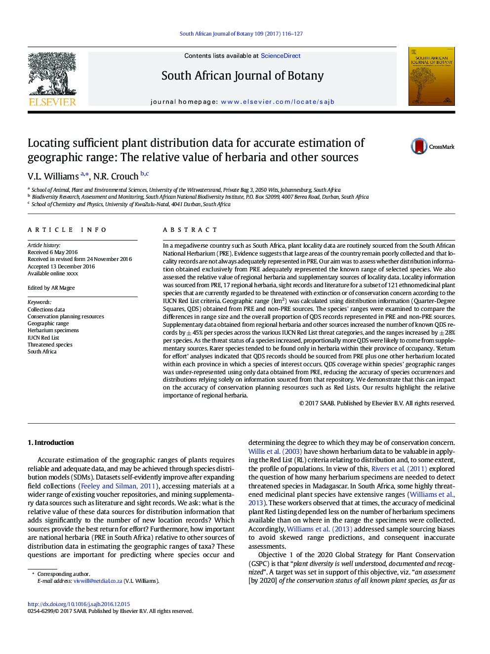 Locating sufficient plant distribution data for accurate estimation of geographic range: The relative value of herbaria and other sources