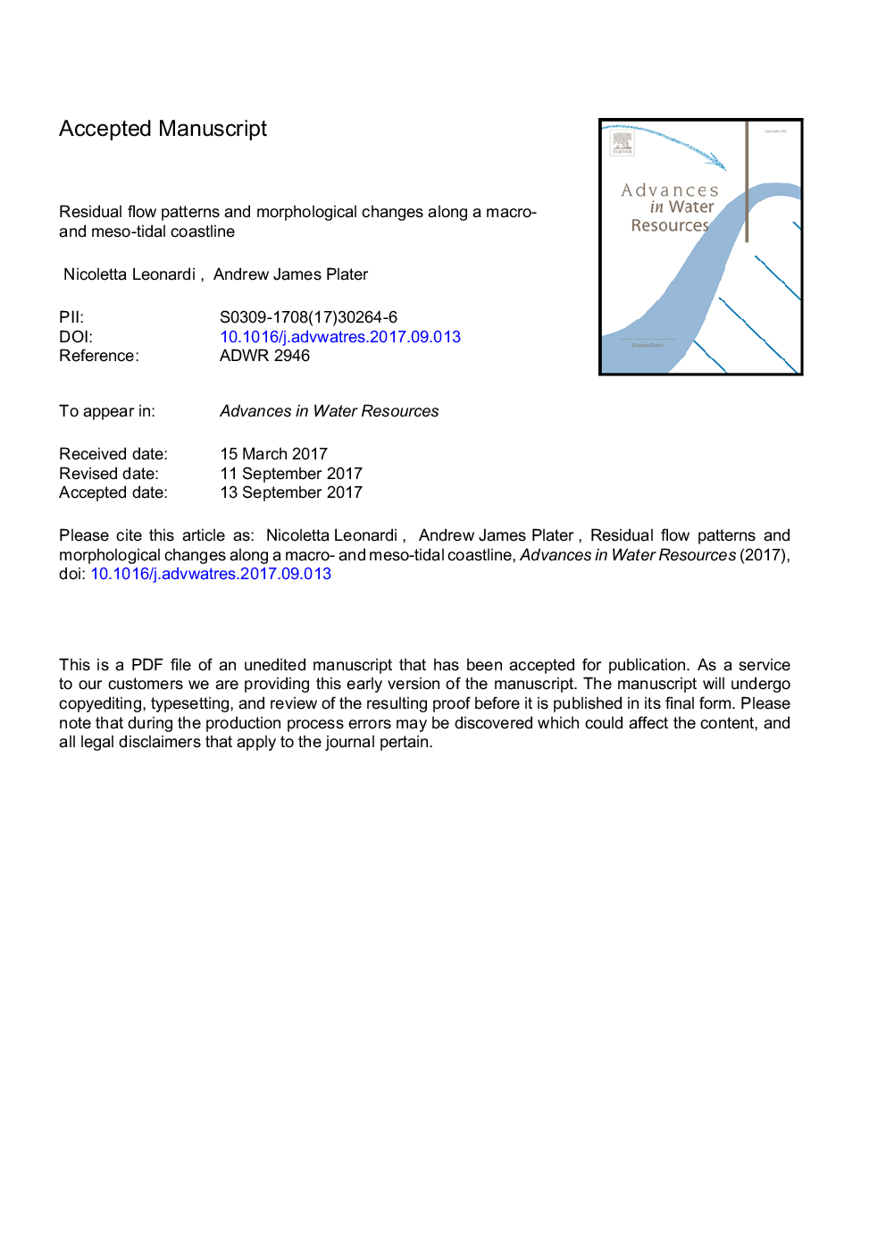 Residual flow patterns and morphological changes along a macro- and meso-tidal coastline