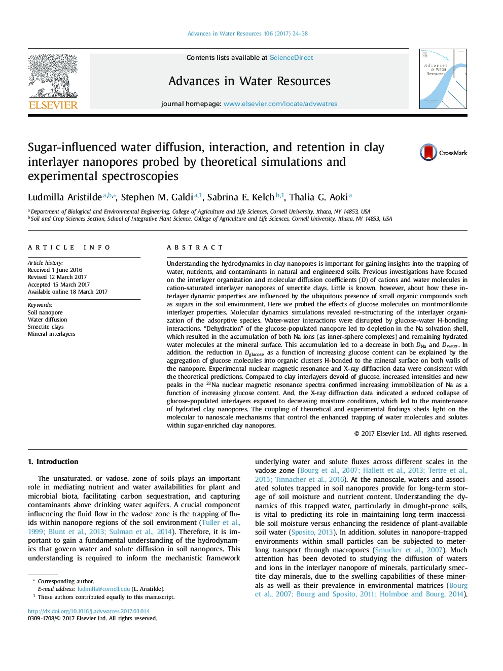 Sugar-influenced water diffusion, interaction, and retention in clay interlayer nanopores probed by theoretical simulations and experimental spectroscopies