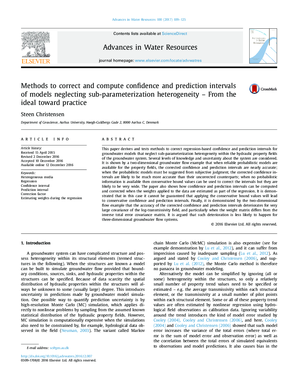 Methods to correct and compute confidence and prediction intervals of models neglecting sub-parameterization heterogeneity - From the ideal toward practice