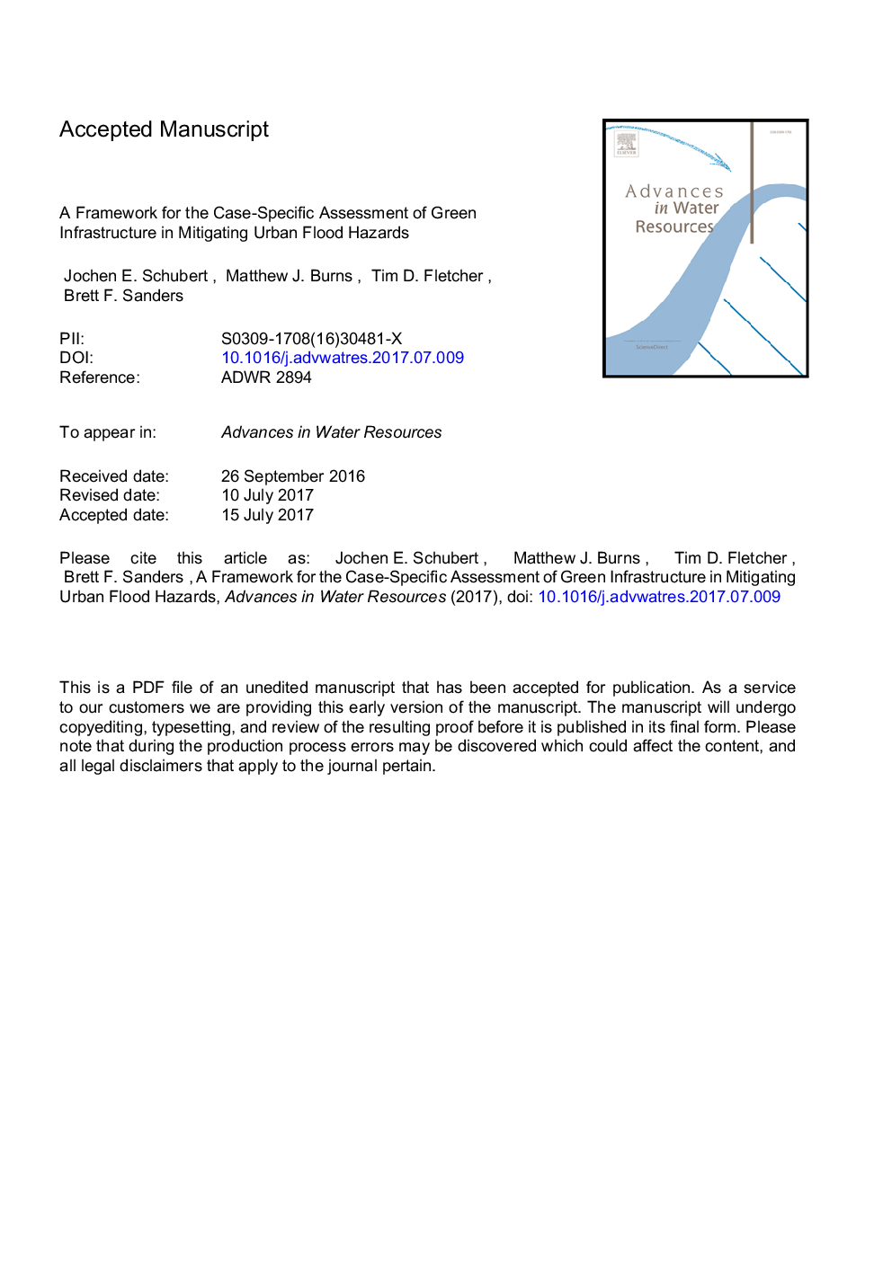 A framework for the case-specific assessment of Green Infrastructure in mitigating urban flood hazards