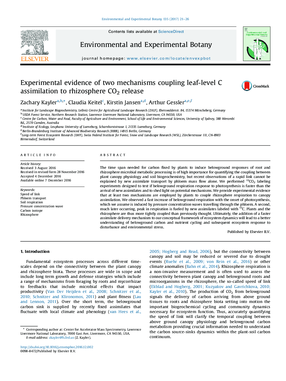 Experimental evidence of two mechanisms coupling leaf-level C assimilation to rhizosphere CO2 release