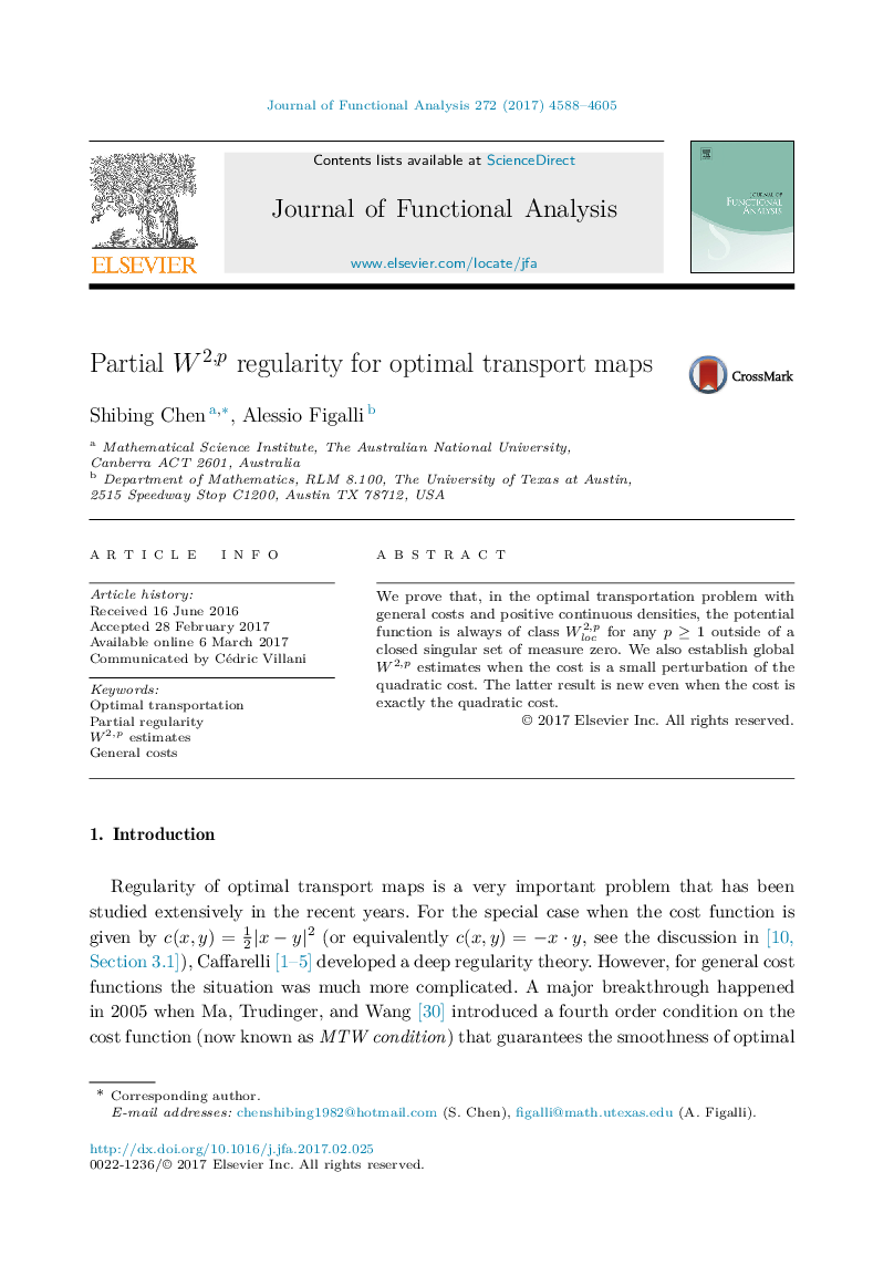 Partial W2,p regularity for optimal transport maps