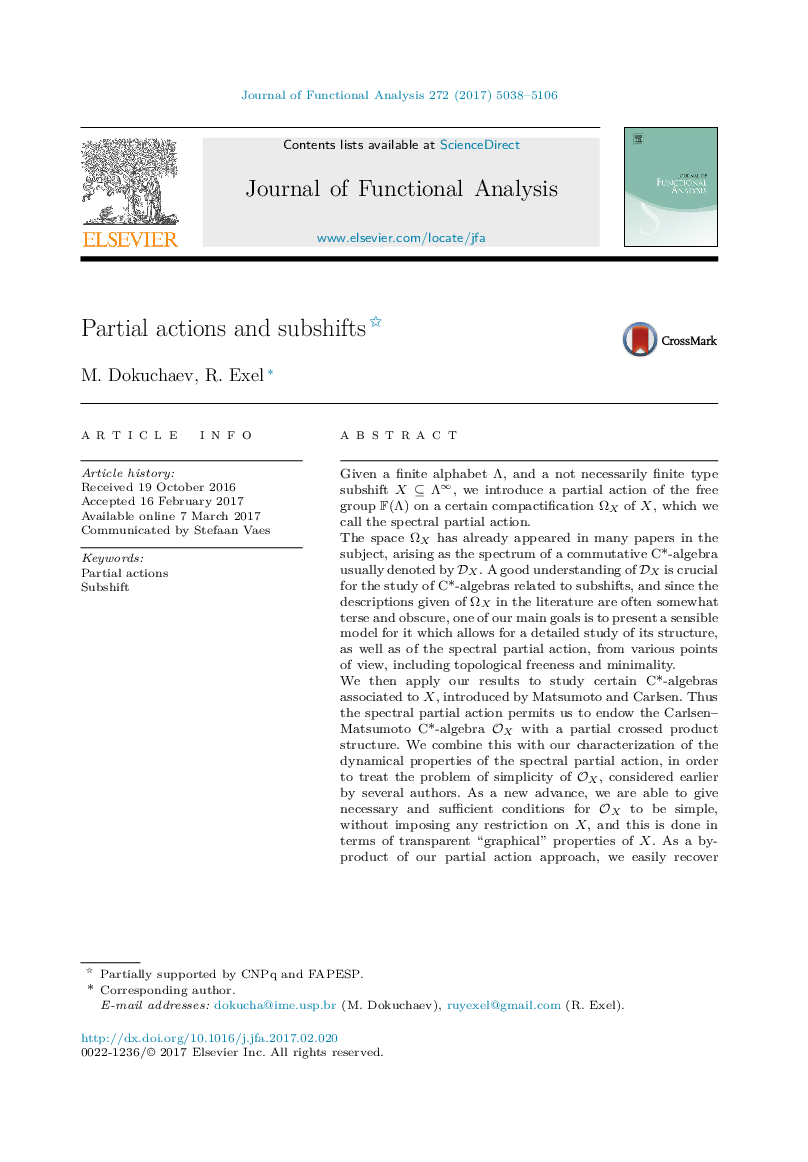 Partial actions and subshifts