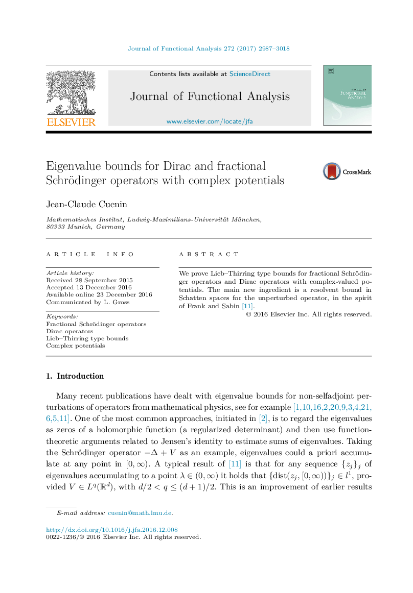 Eigenvalue bounds for Dirac and fractional Schrödinger operators with complex potentials