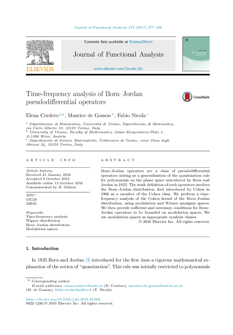 Time-frequency analysis of Born-Jordan pseudodifferential operators