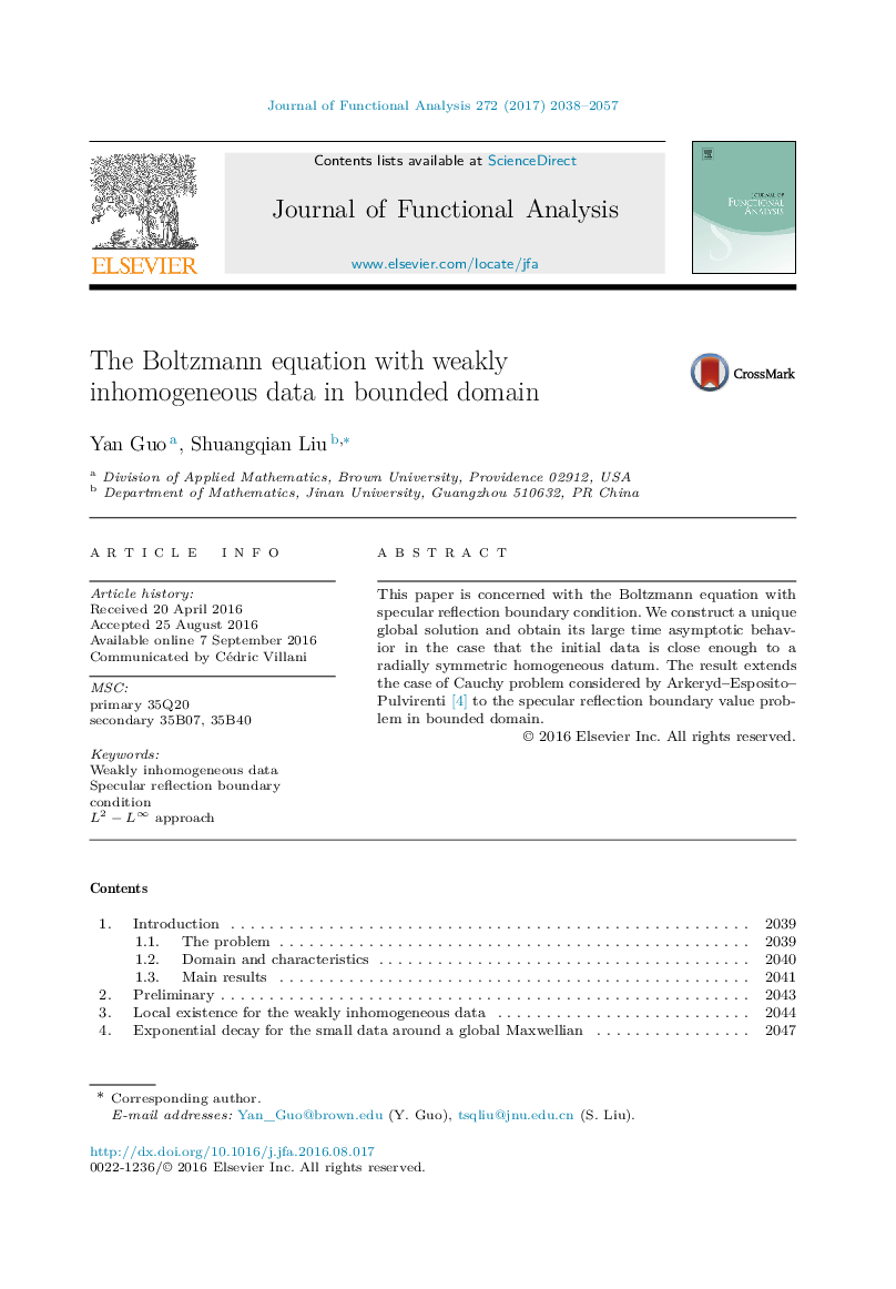 The Boltzmann equation with weakly inhomogeneous data in bounded domain