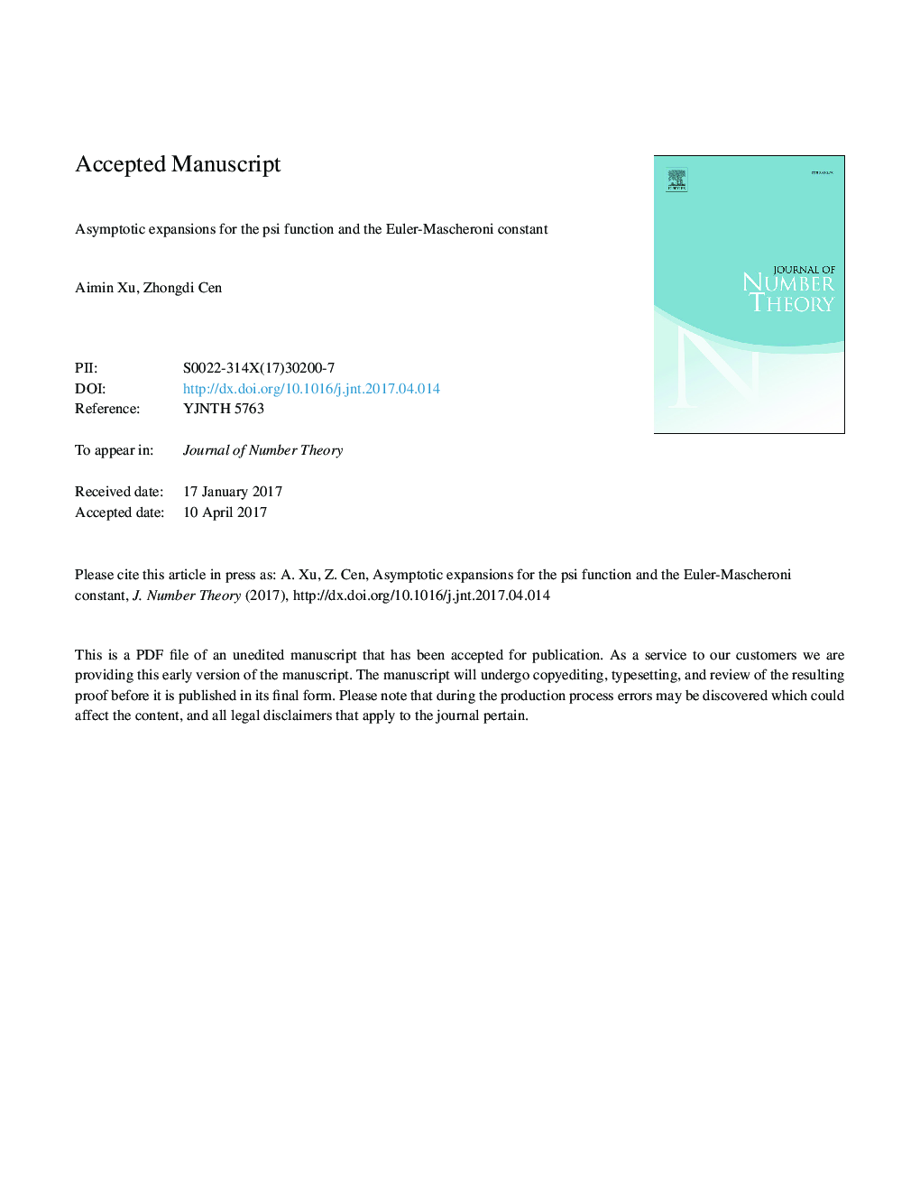 Asymptotic expansions for the psi function and the Euler-Mascheroni constant