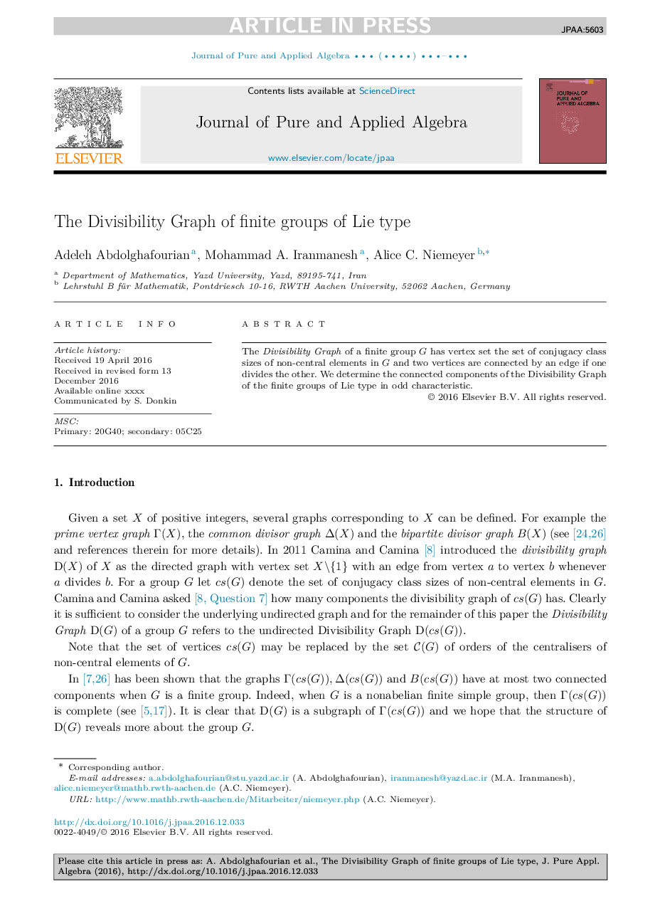 The Divisibility Graph of finite groups of Lie type