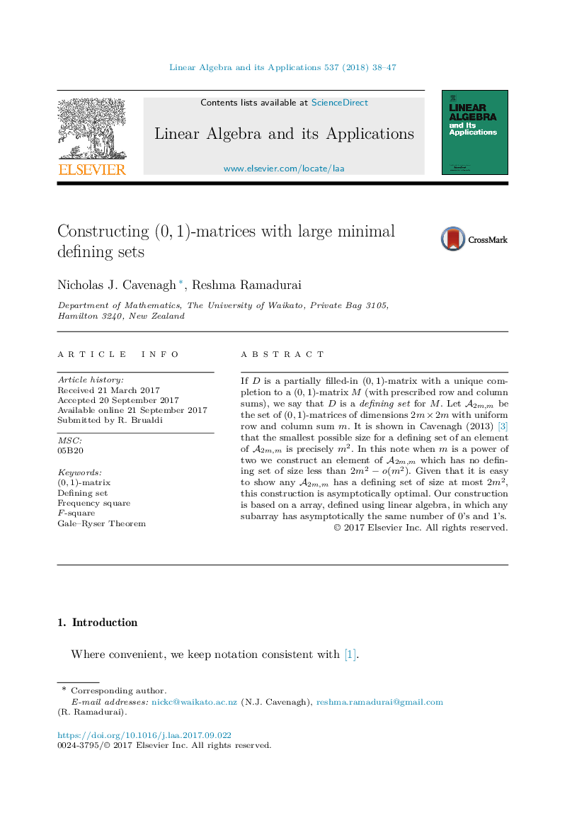 Constructing (0,1)-matrices with large minimal defining sets