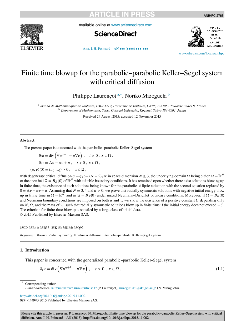 Finite time blowup for the parabolic-parabolic Keller-Segel system with critical diffusion