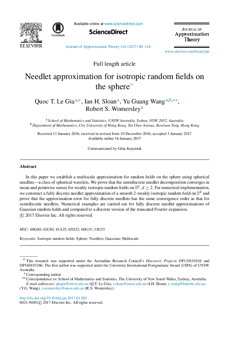 Needlet approximation for isotropic random fields on the sphere