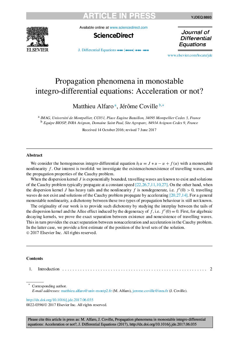 Propagation phenomena in monostable integro-differential equations: Acceleration or not?