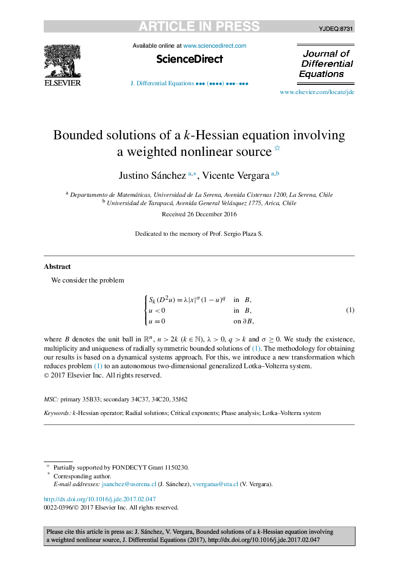 Bounded solutions of a k-Hessian equation involving a weighted nonlinear source