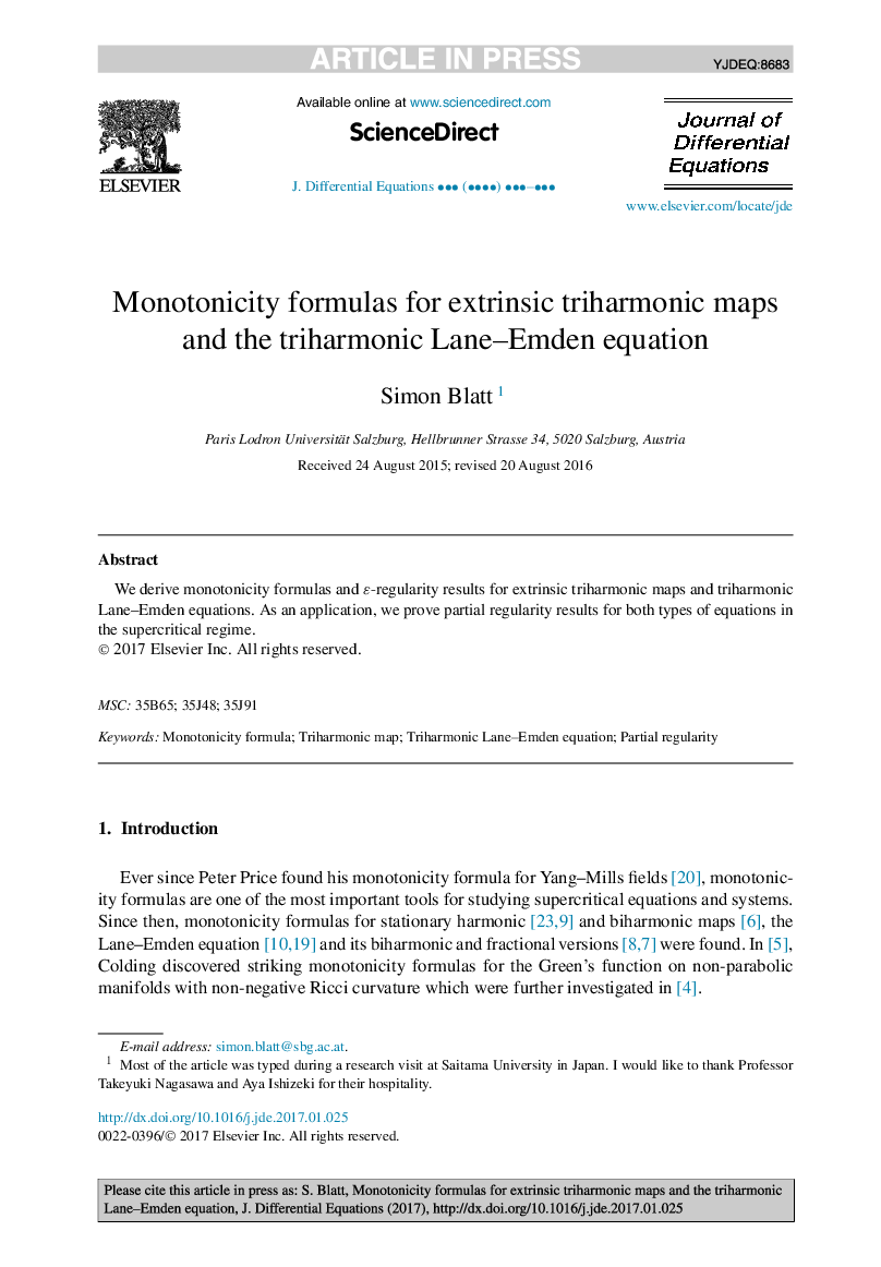 Monotonicity formulas for extrinsic triharmonic maps and the triharmonic Lane-Emden equation
