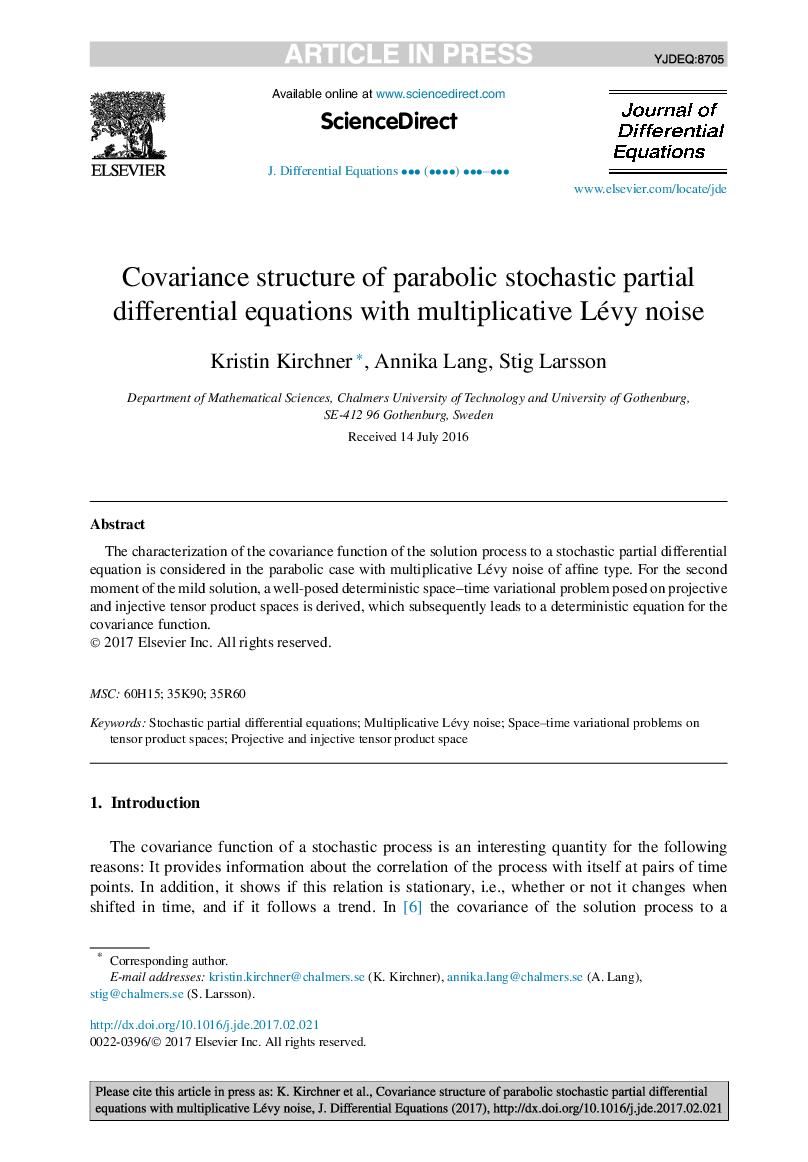 Covariance structure of parabolic stochastic partial differential equations with multiplicative Lévy noise