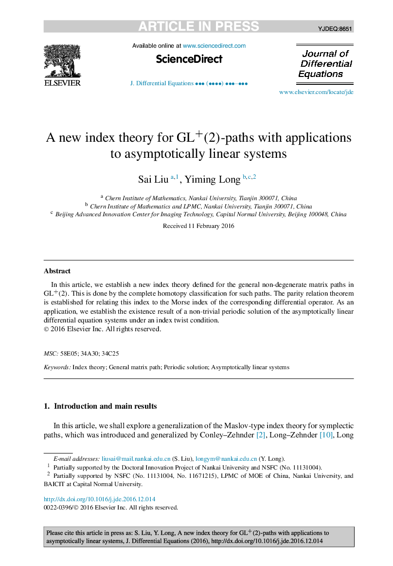 A new index theory for GL+(2)-paths with applications to asymptotically linear systems