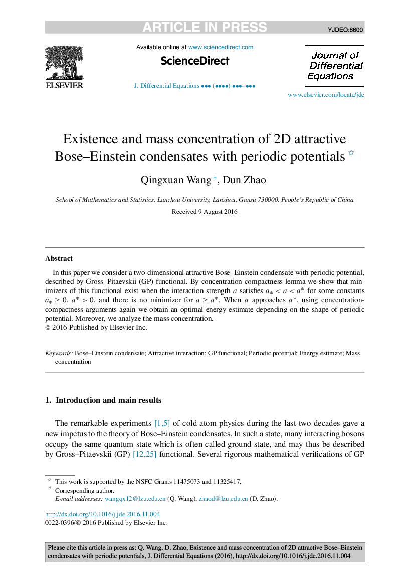 Existence and mass concentration of 2D attractive Bose-Einstein condensates with periodic potentials
