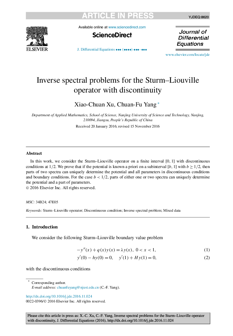 Inverse spectral problems for the Sturm-Liouville operator with discontinuity