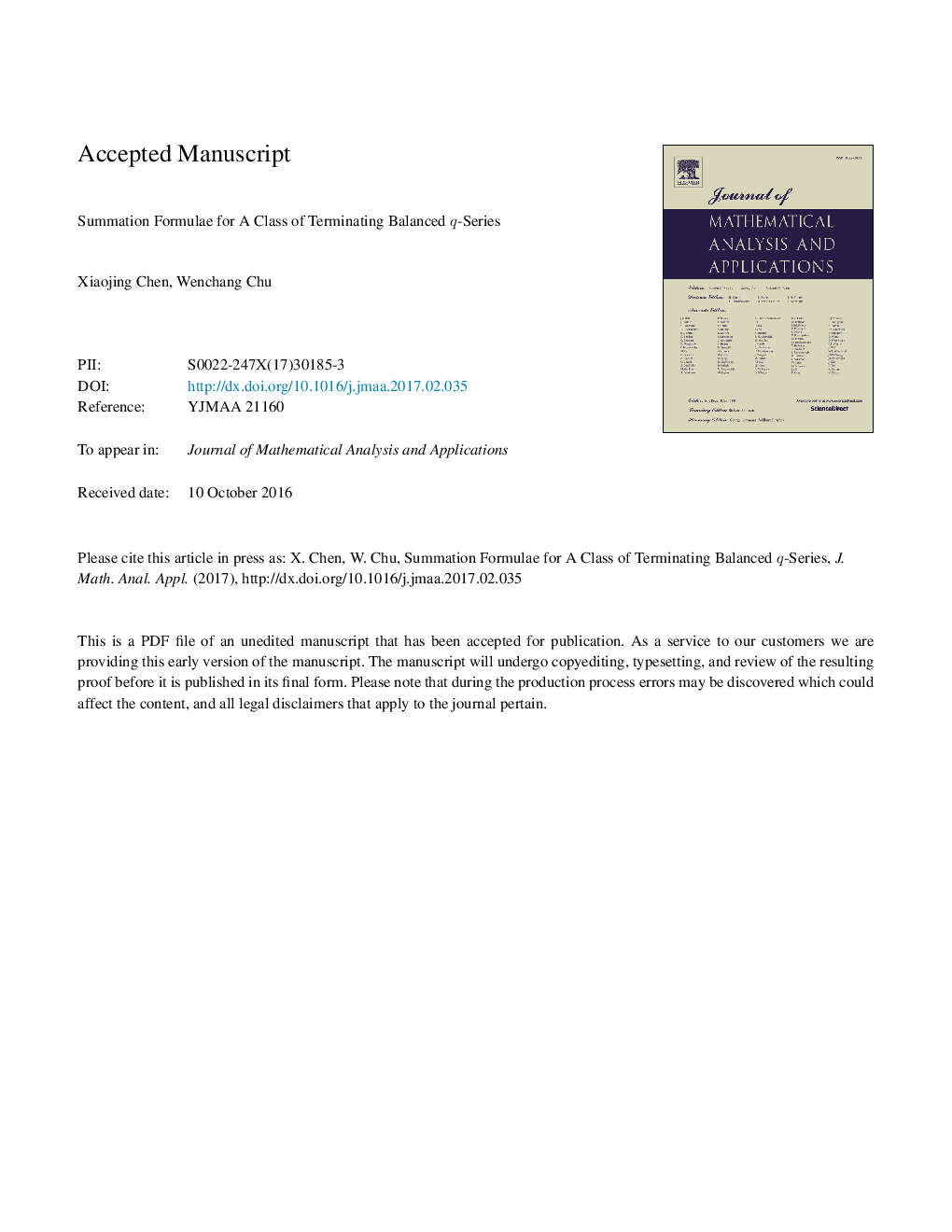 Summation formulae for a class of terminating balanced q-series