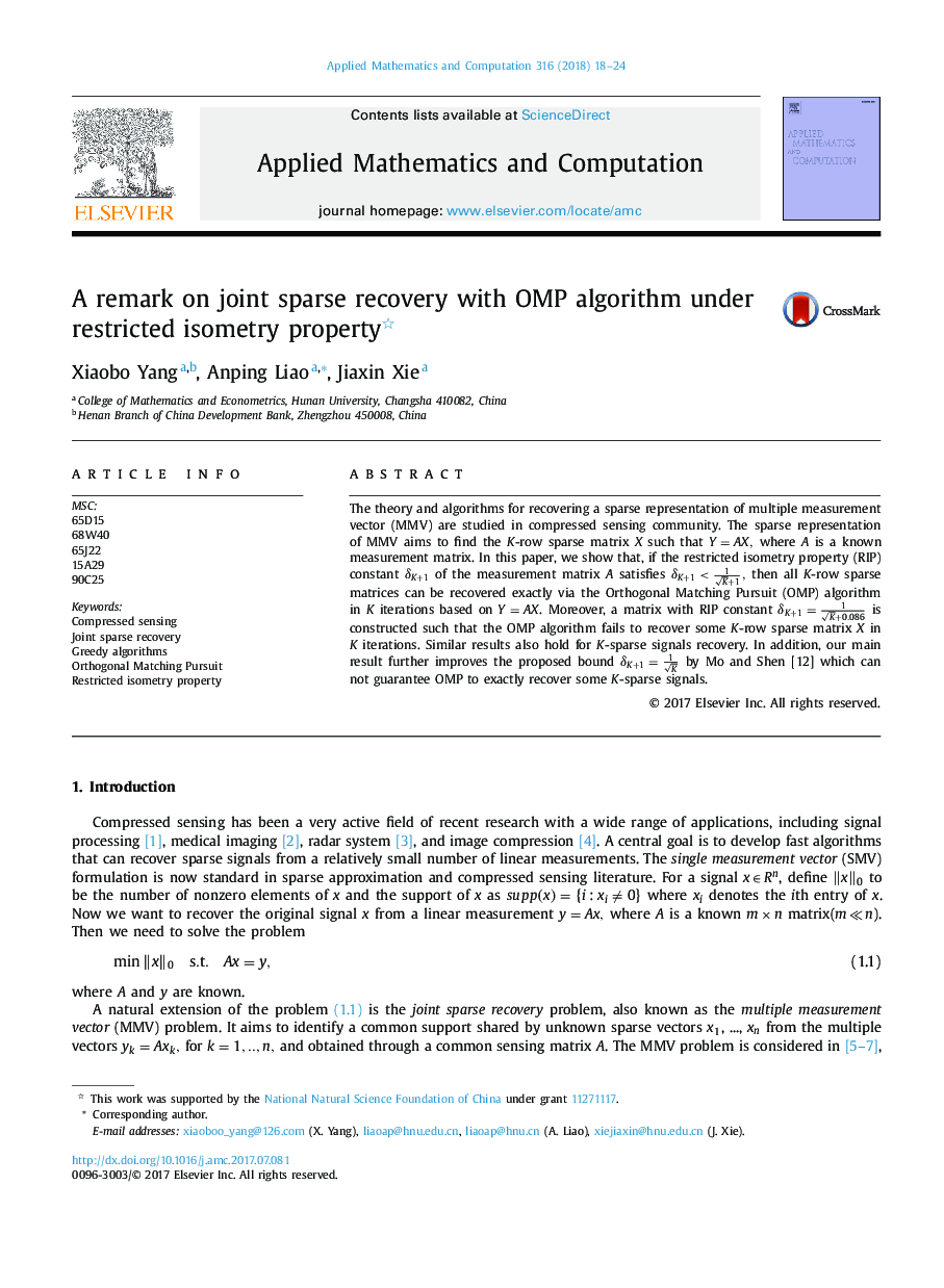 A remark on joint sparse recovery with OMP algorithm under restricted isometry property