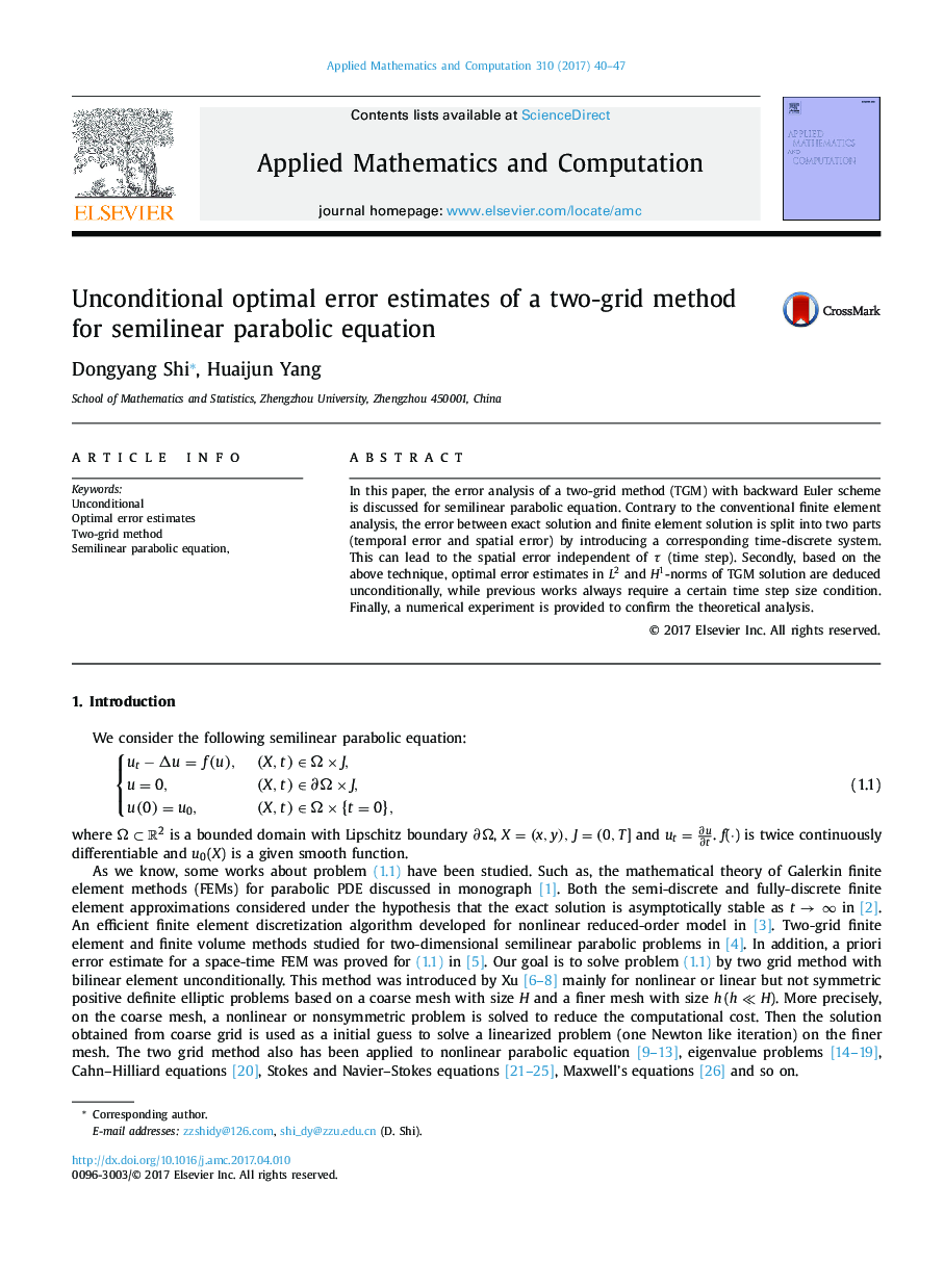 Unconditional optimal error estimates of a two-grid method for semilinear parabolic equation