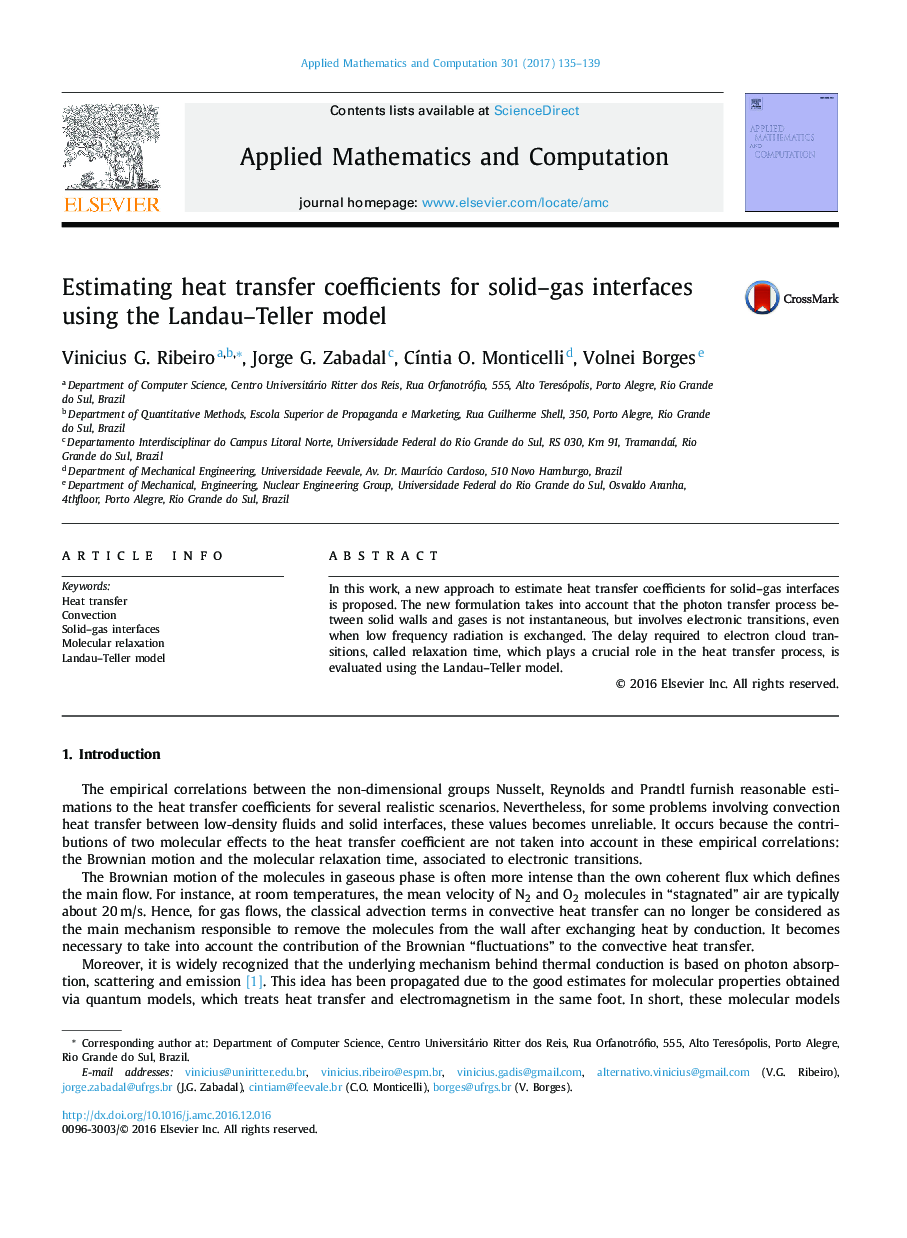 Estimating heat transfer coefficients for solid-gas interfaces using the Landau-Teller model
