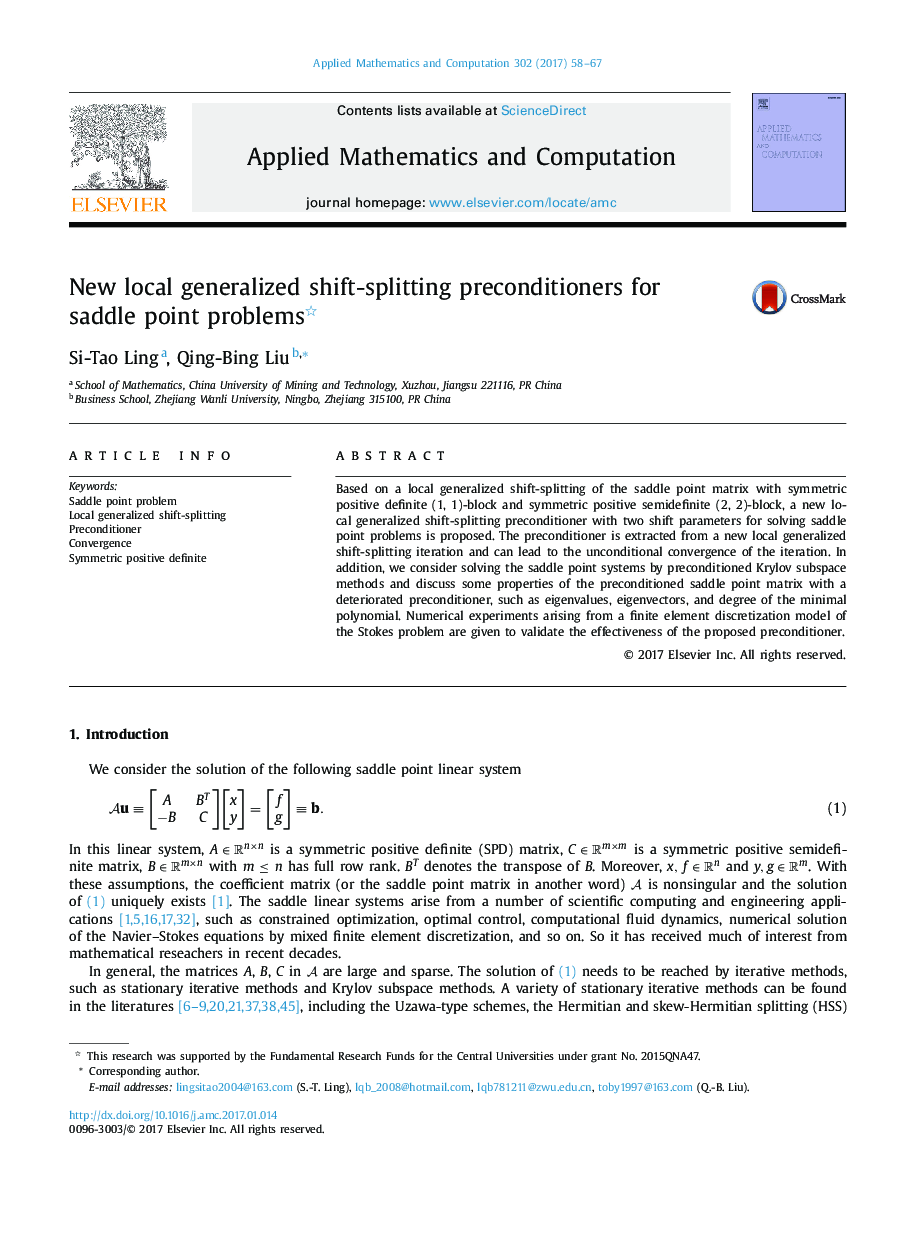 New local generalized shift-splitting preconditioners for saddle point problems
