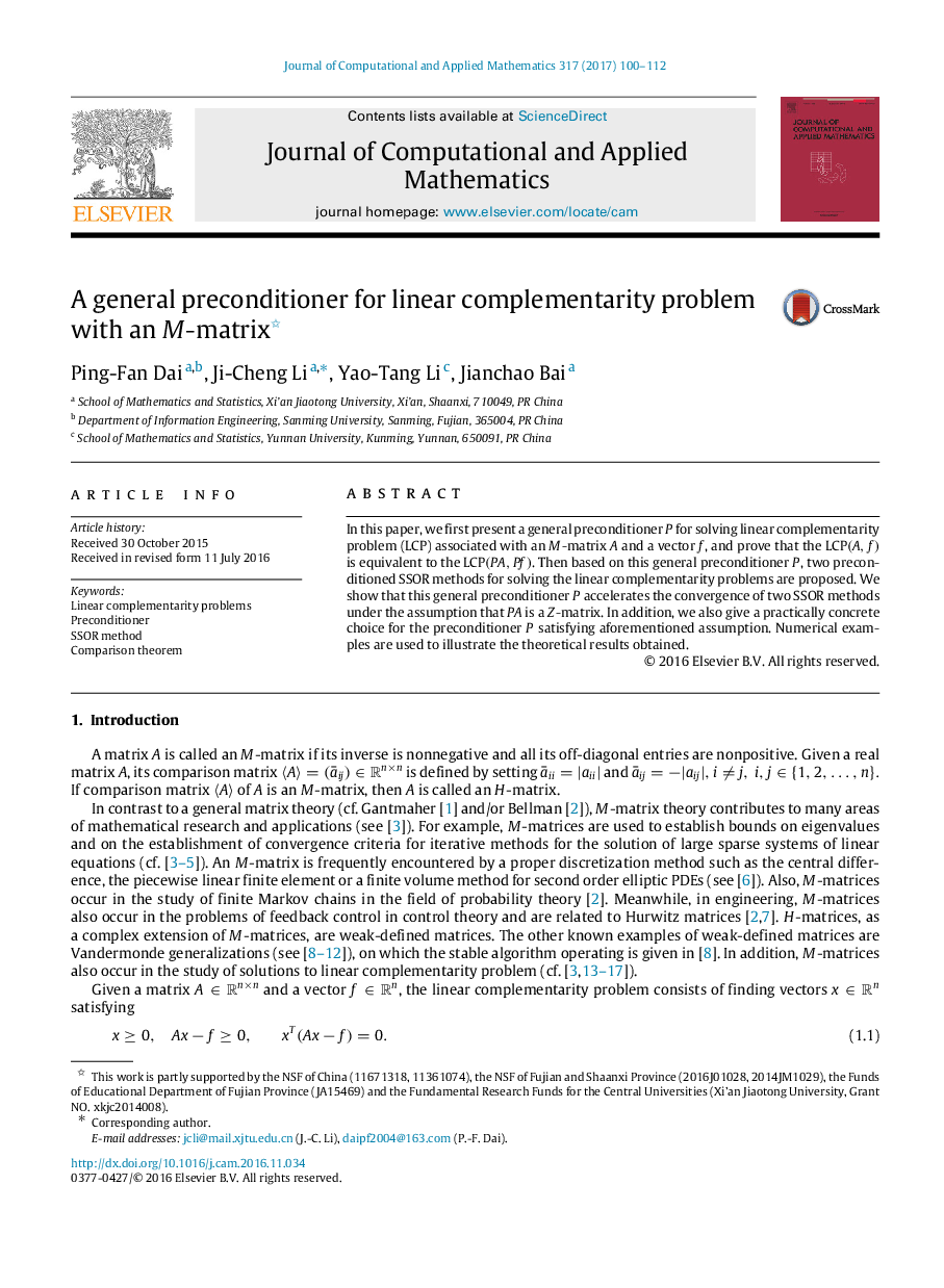 A general preconditioner for linear complementarity problem with an M-matrix