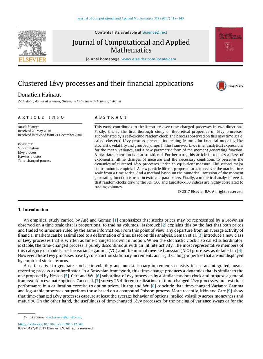 Clustered Lévy processes and their financial applications