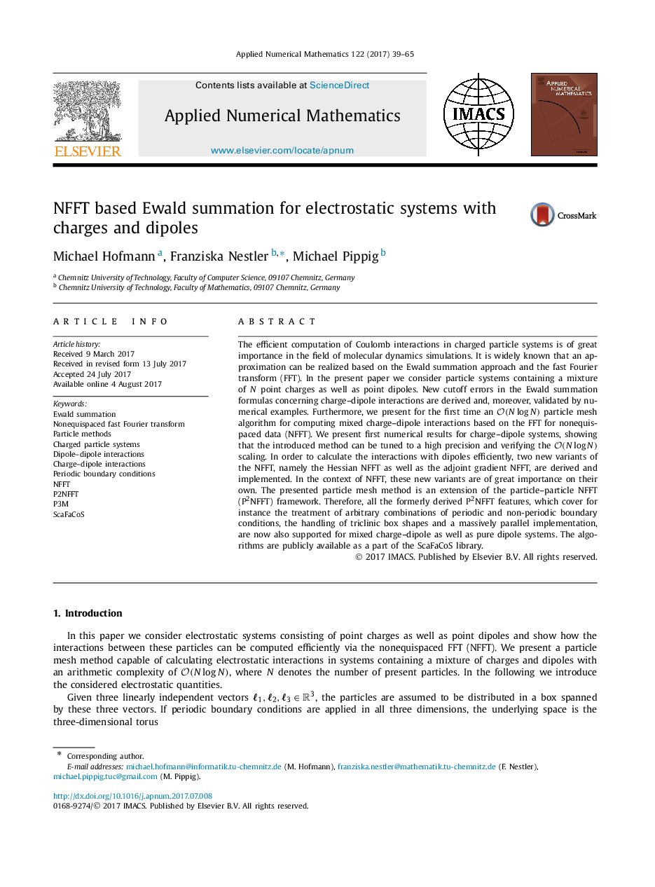 NFFT based Ewald summation for electrostatic systems with charges and dipoles