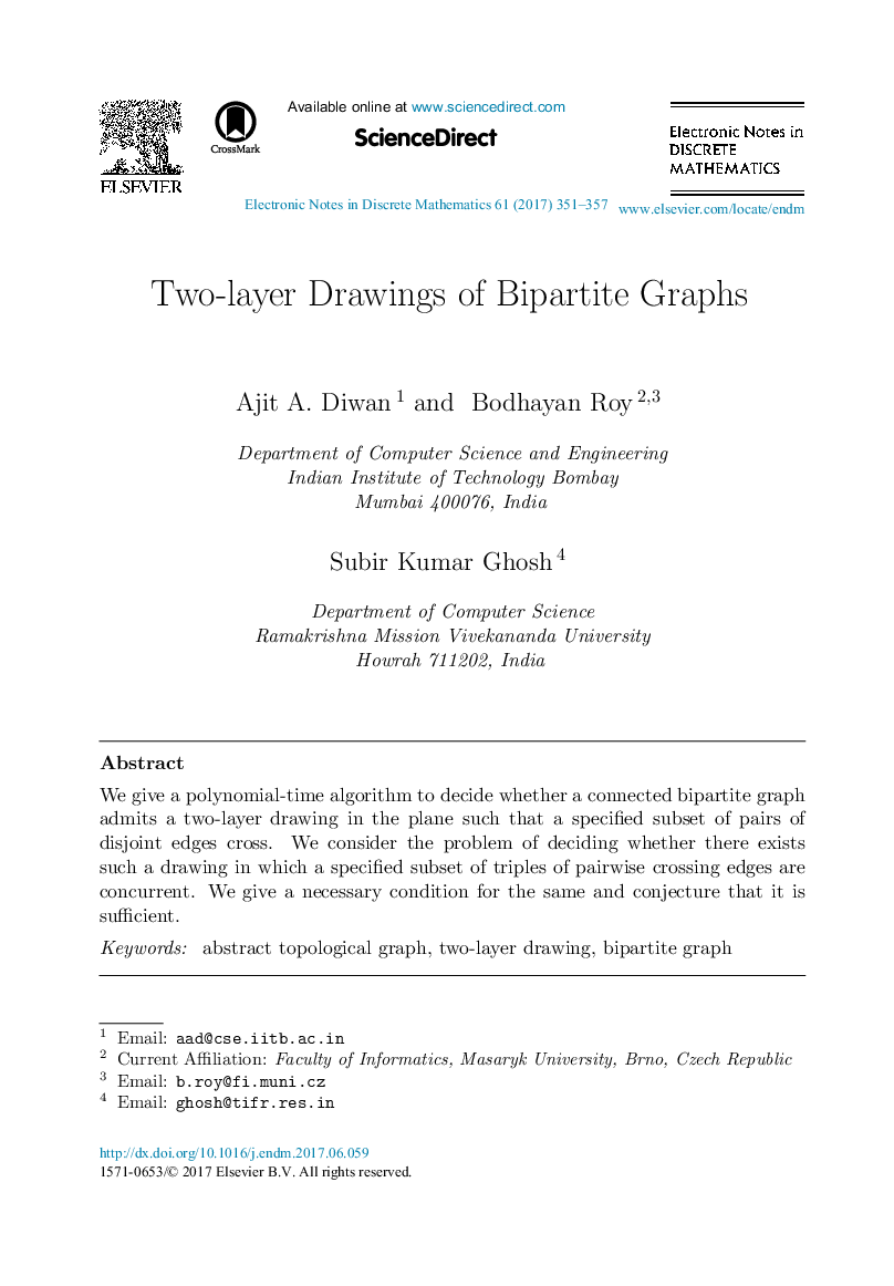 Two-layer Drawings of Bipartite Graphs