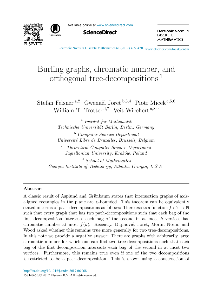 Burling graphs, chromatic number, and orthogonal tree-decompositions