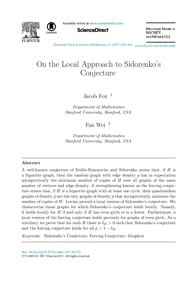 On the Local Approach to Sidorenko's Conjecture