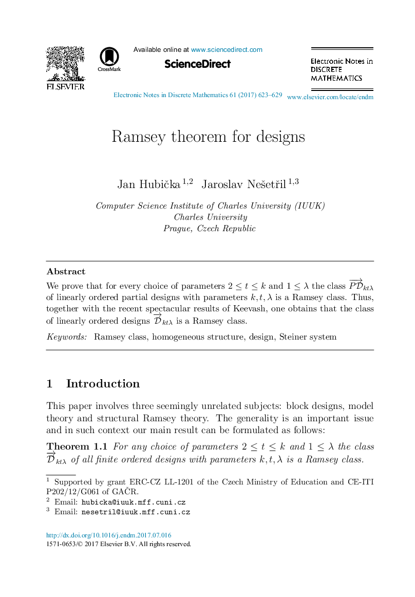 Ramsey theorem for designs