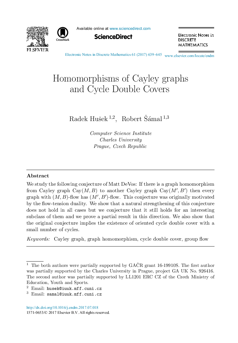 Homomorphisms of Cayley graphs and Cycle Double Covers