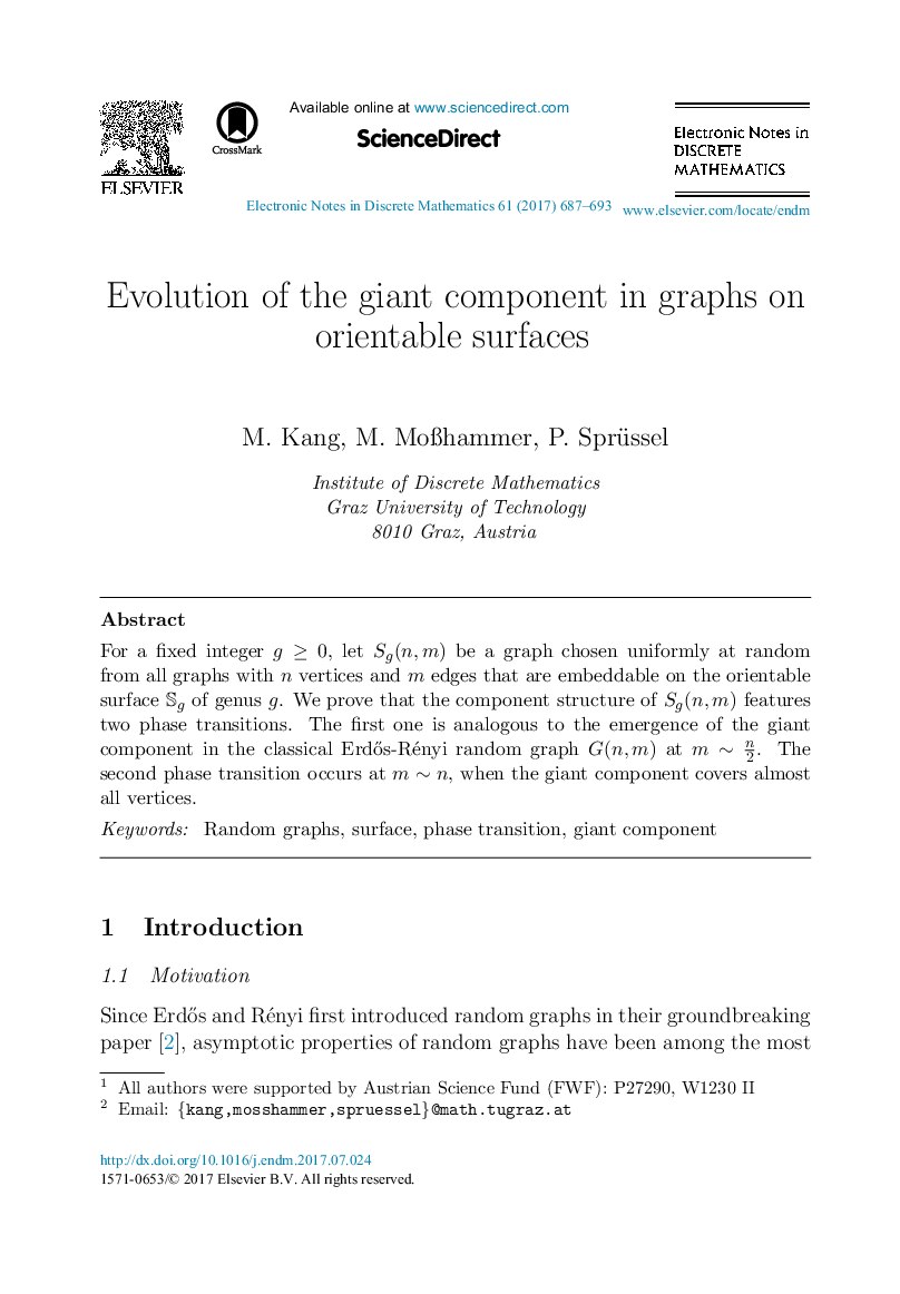 Evolution of the giant component in graphs on orientable surfaces