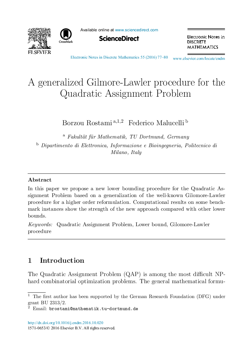 A generalized Gilmore-Lawler procedure for the Quadratic Assignment Problem